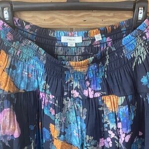 Vince Women's Maxi Skirt - Floral Blue and Orange
